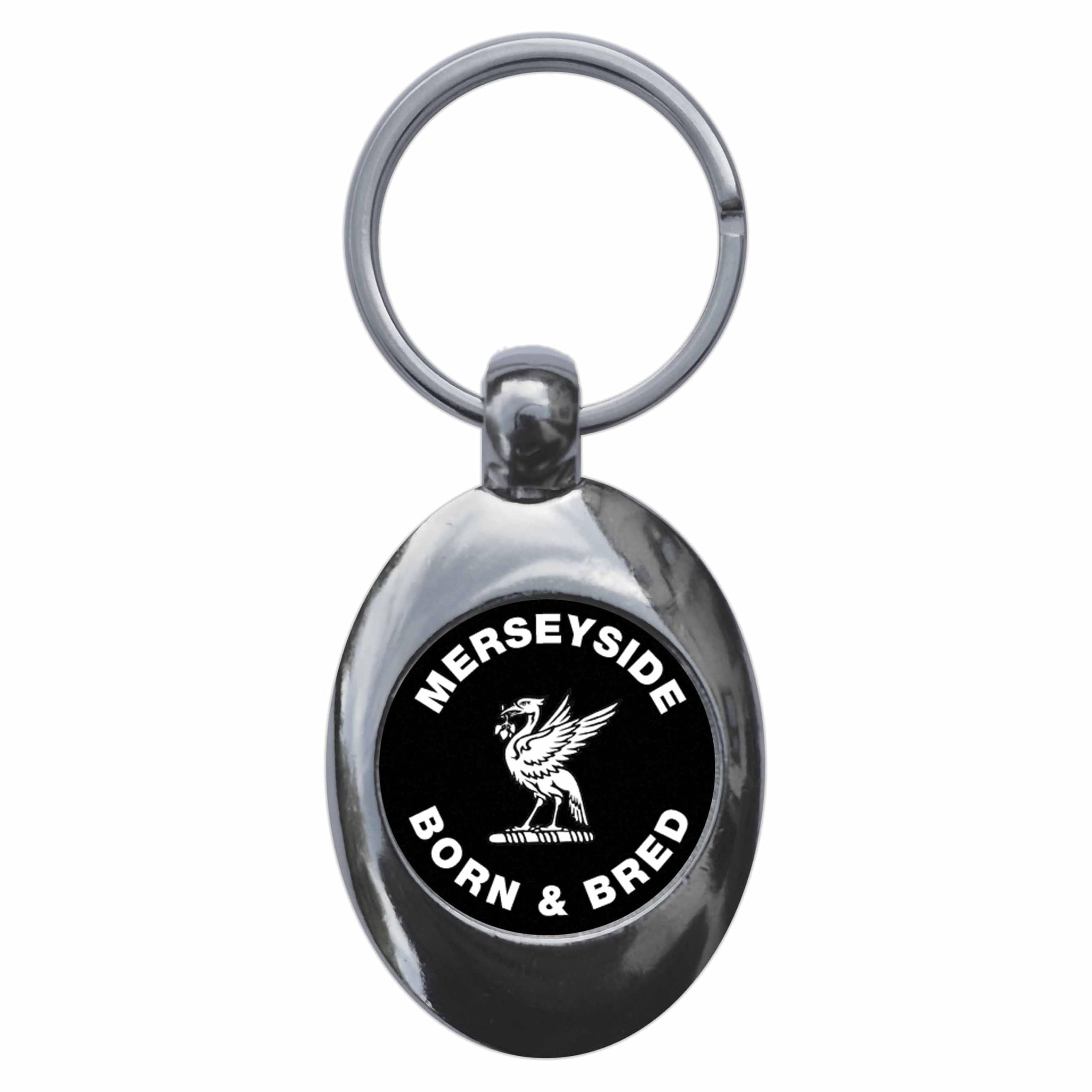 Ozorath Merseyside Born Merseyside Bred Liverpool Keyring Keychain Key Ring Chain With Trolley Coin