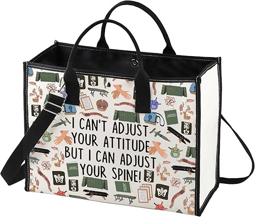 Miniatura 7 de LEVLO Bolsa de cosméticos para quiroprácticos, regalo para terapeuta de masaje, no puedo ajustar tu actitud, pero puedo ajustar tu columna vertebral