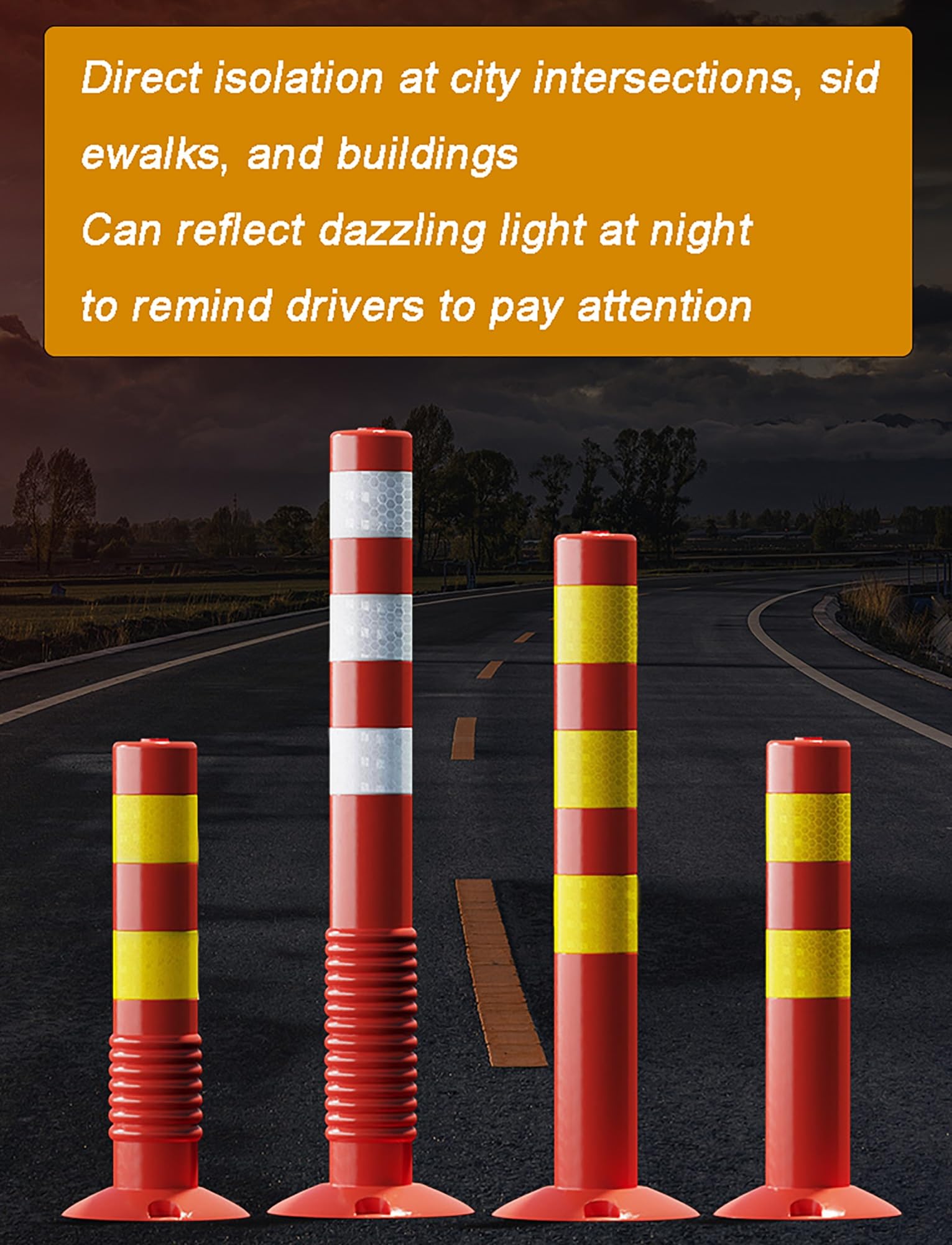 Cône de chantier, poteau de signalisation, poteau de sécurité en plastique, cônes de sécurité routière, cônes de signalisation routière for allées, marqueurs routiers réfléchissants, poteau de borne(M