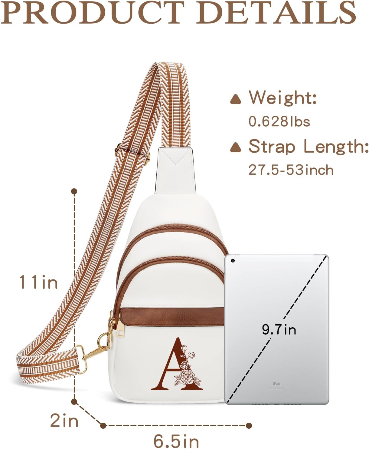Birthday Gifts for Women Mom Wife Crossbody Bags Sling Bag Fanny Packs with Initial Chest Bag | Initial - Image 5