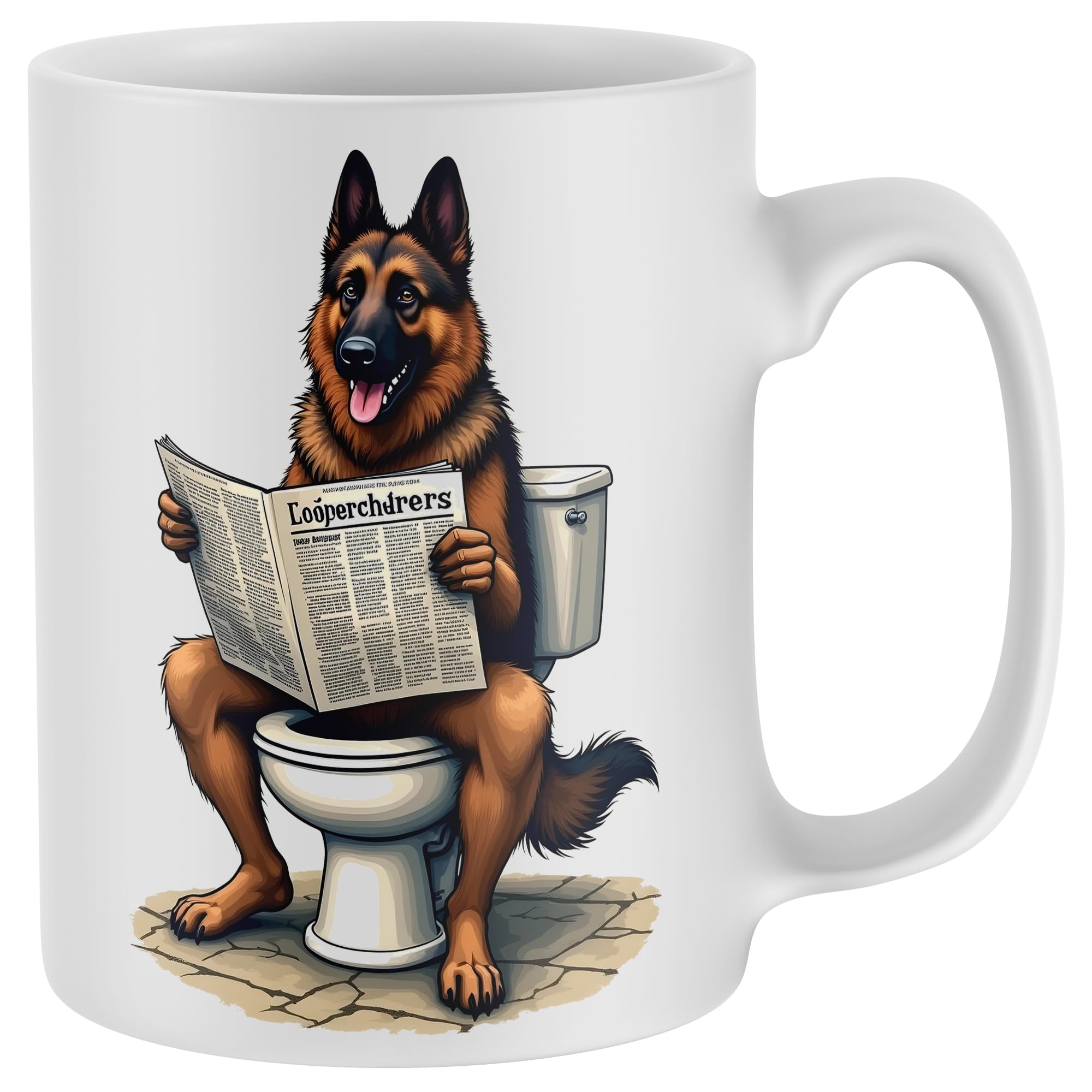Purple Print House Funny German Shepherd Toilet Humour Mug Secret Santa Office Staff Xmas Gift Men Women Alsatian Tea Coffee Cup