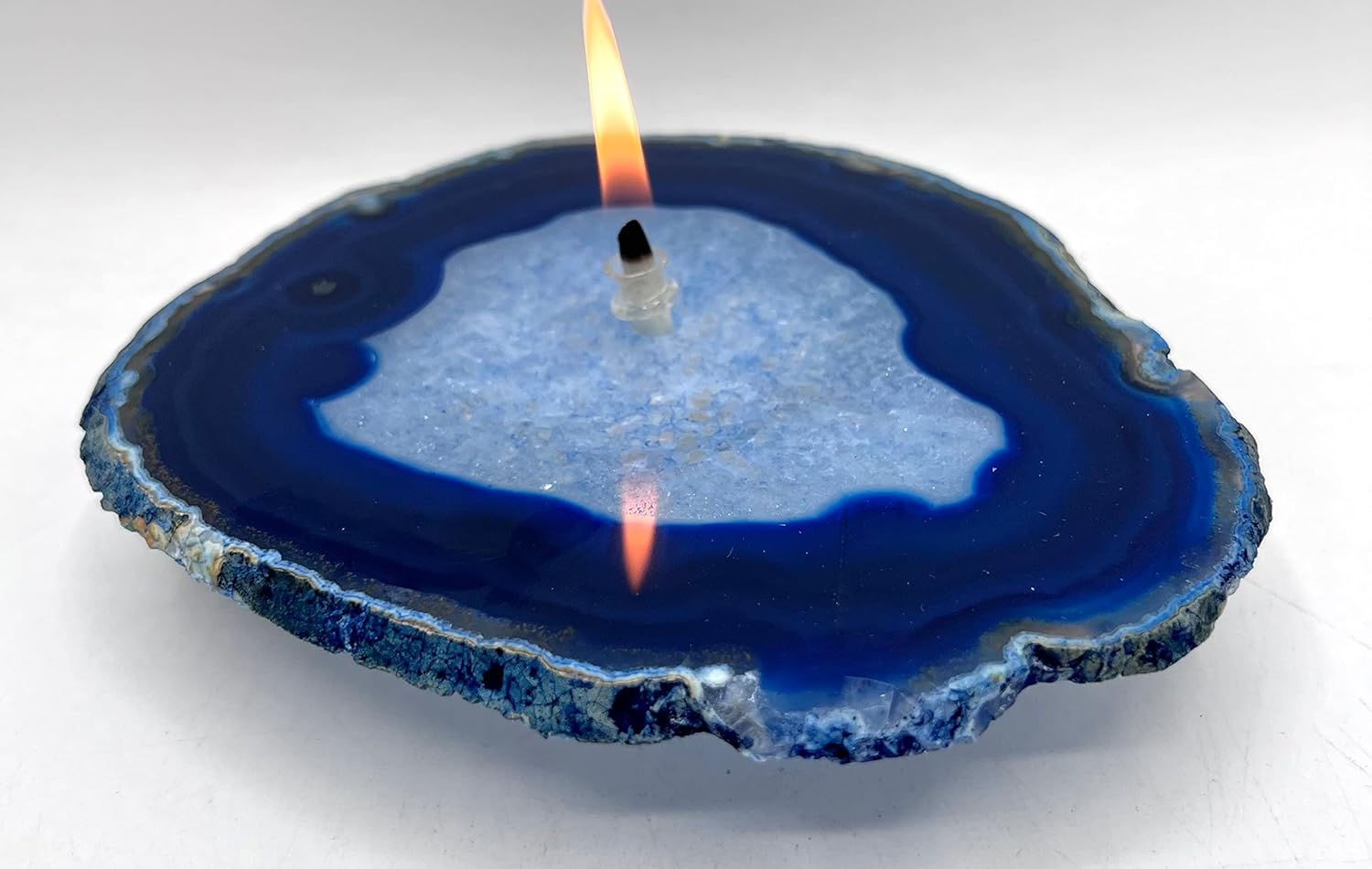 Rock Oil Lamp Blue Crystal Agate Oil Candle, Rock Oil