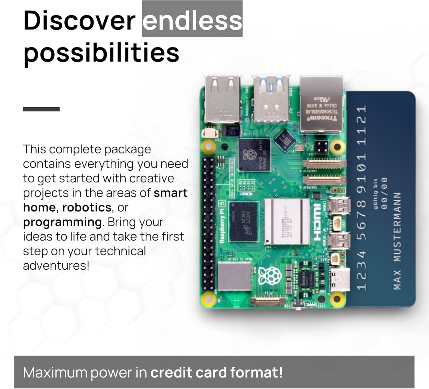 Close-up of Raspberry Pi 5 board