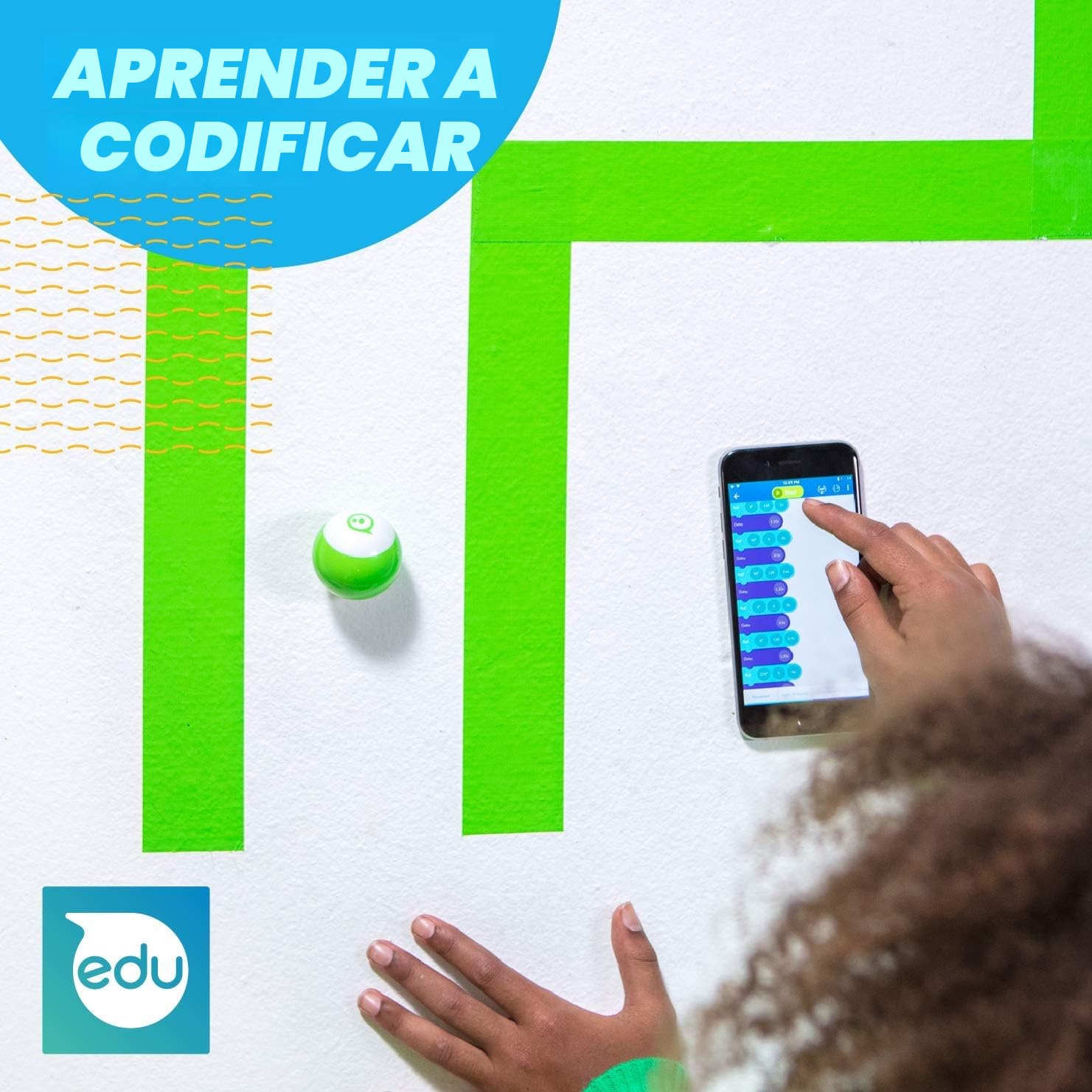 Sphero Mini Verde: Esfera robótica controlada por una aplicación; juguete para el aprendizaje y programación en STEM, apto para mayores de 8 años