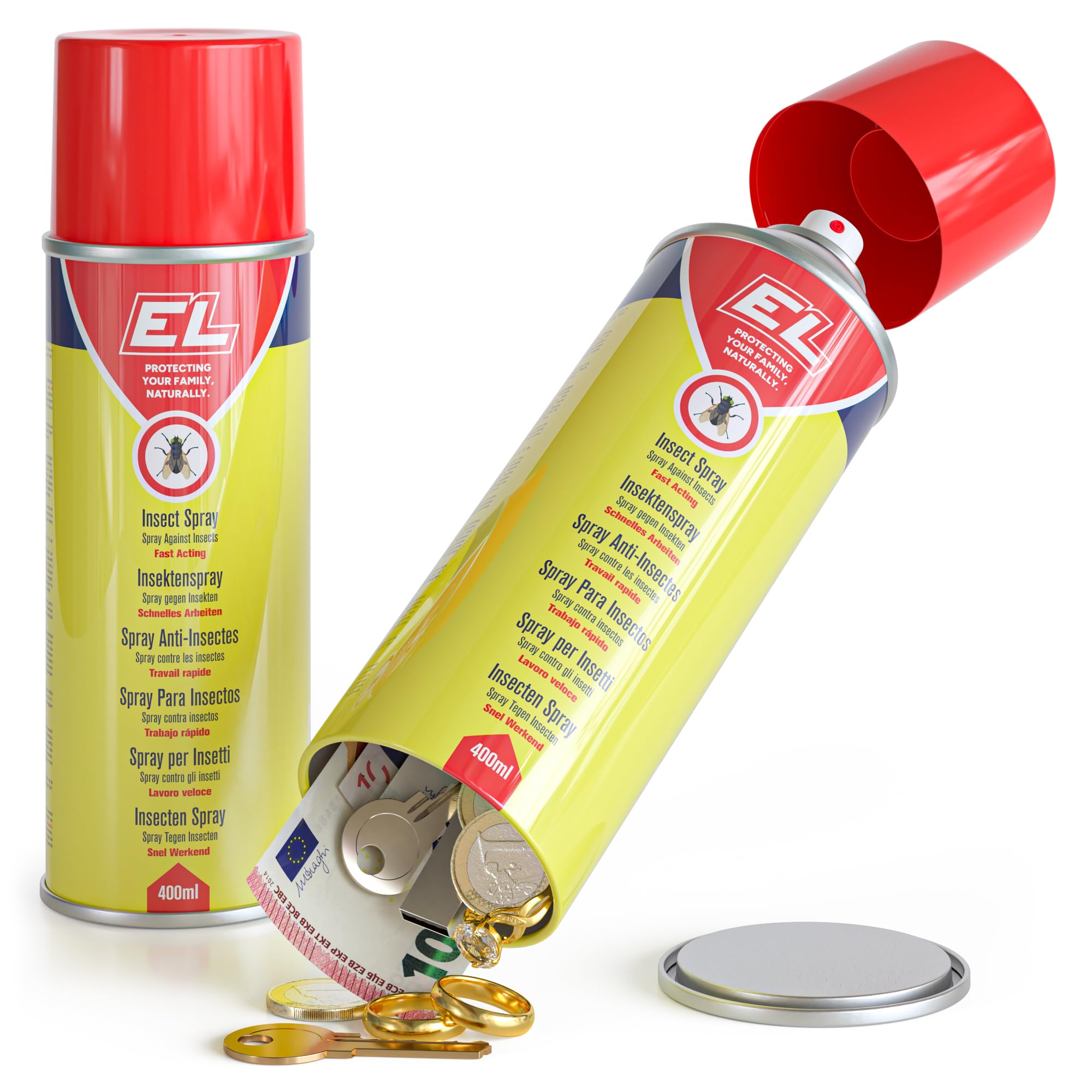 Evergreen Labs Silver Spray With Secret Compartment: Your Ultimate Money Hideout, Key Hiding Place - Perfect Hiding Place For Valuables At Home Or Travel! Large Secret Hideaway 6Cm X 17Cm