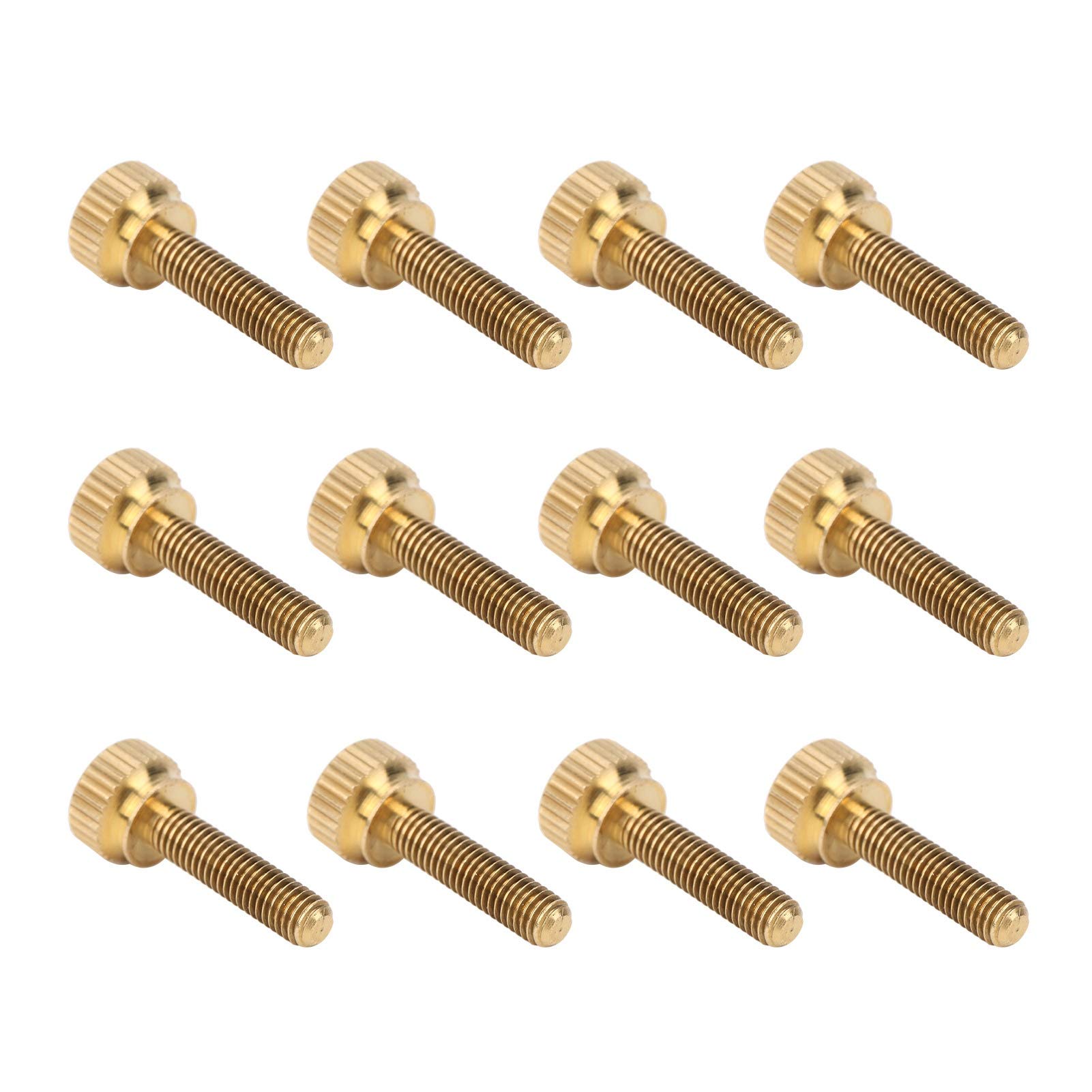 50 tornillos de pulgar planos moleteados, sujetador antideslizante de cobre puro con cabeza redonda M5, tornillo de torsión moleteado para uso industrial y de construcción con resi (M5*20mm)