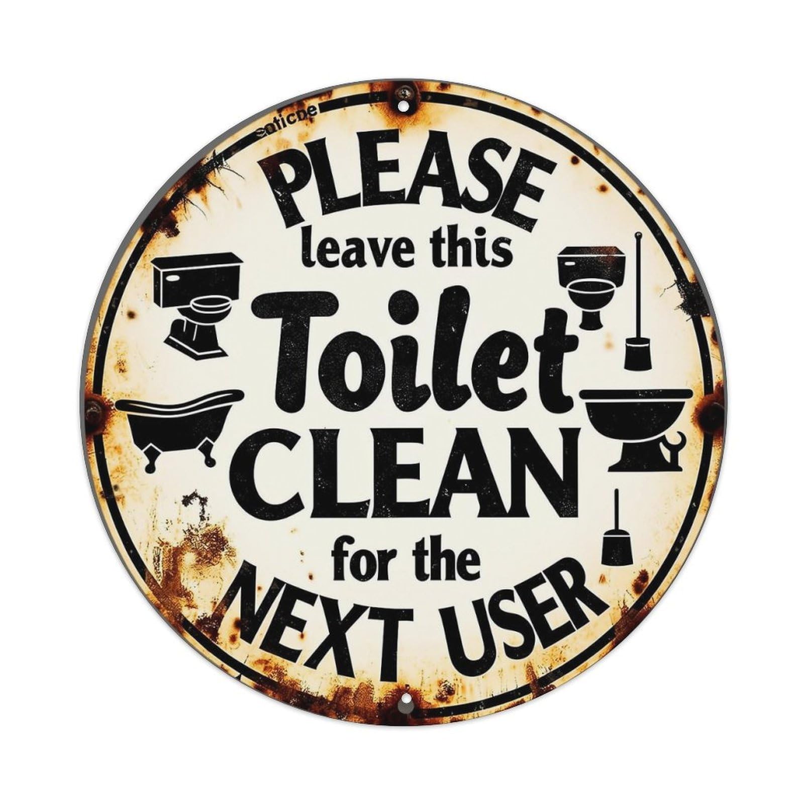 Please Leave This Toilet Clean Tin Sign Metal Poster Vintage Metal Signs for Home Man Cave Bar Cafe Kitchen laundry room Wall Decorations 8x8 inches