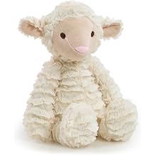 Grace Goat Stuffed Animal, Soft Goat Plush Toy with Embroidered Features for Ages 0 and Up, Weighted Body for Sitting, Plushie Made with Recycled Materials, 9-Inches