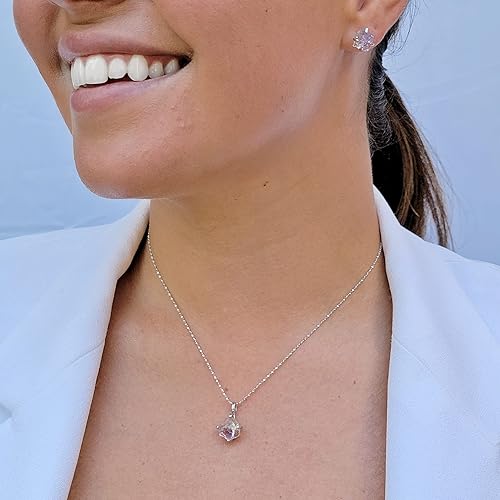 Miniatura 12 de Natural raw smoky quartz pendant chain necklace with white gold over 925 solid sterling silver, birthstone dainty solitaire gift for her, uniquelan