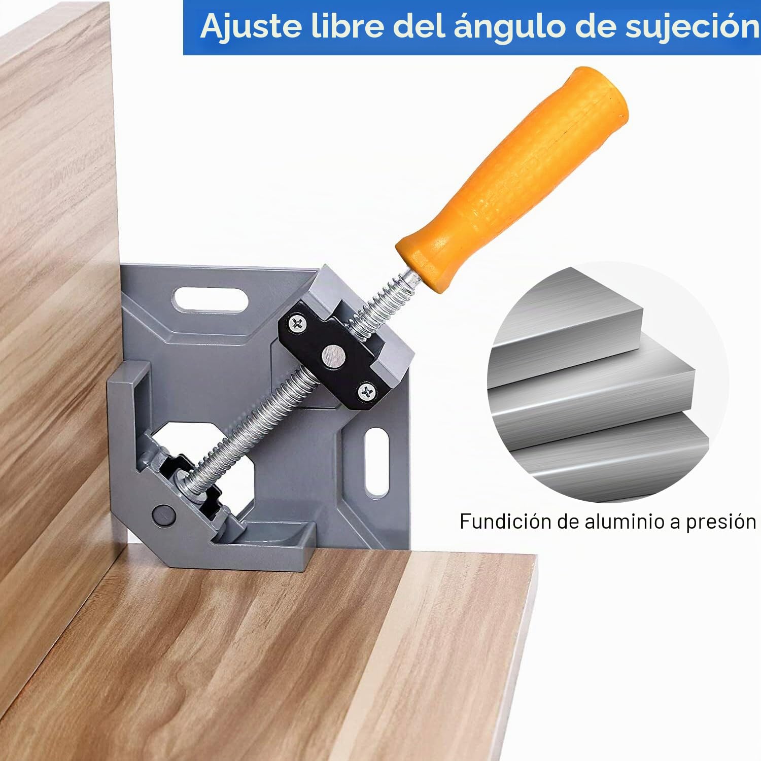 4 Piezas Sargentos Carpintero de 90°, Abrazadera Metalicas de ángulo, Sargentos de Apriete de Solo Mango, con Mandíbula Giratoria Ajustable, para Carpintería,Ingeniería,Carpintería,Soldadura