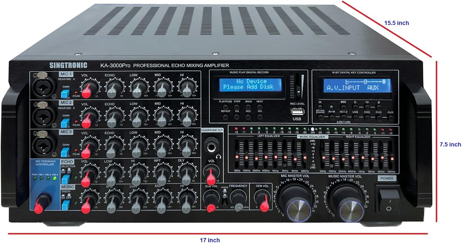 Singtronic KA-3000Pro Rear Panel with labeled connections