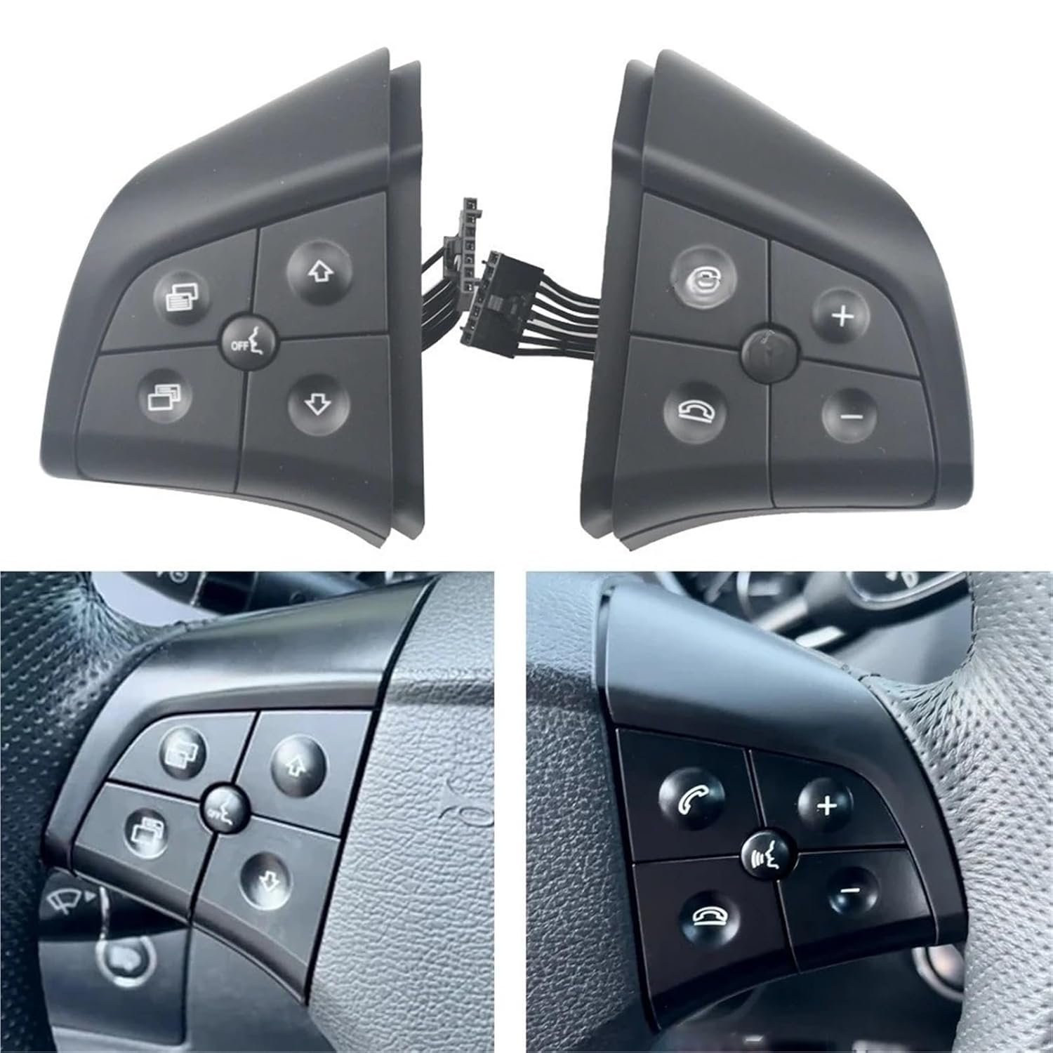 Steering Wheel Audio Control Switches Button Compatible with Benz W164 W245 W251 ML GL 300 350 400 450 2006-2009(Black)