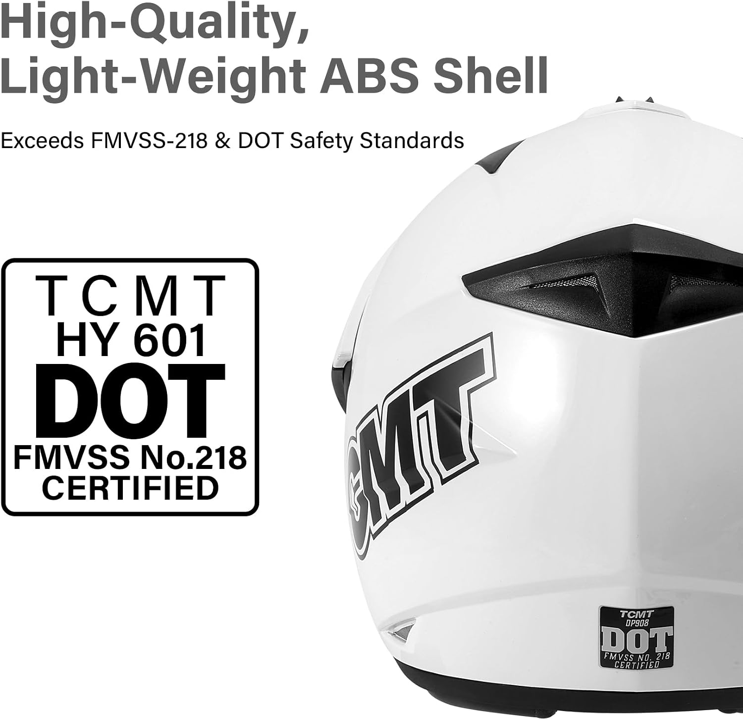 TCMT Motorcycle Dirt Bike Off-Road Motocross ATV Mountain Bike Full Face MX Helmet for Men Women DOT Approved