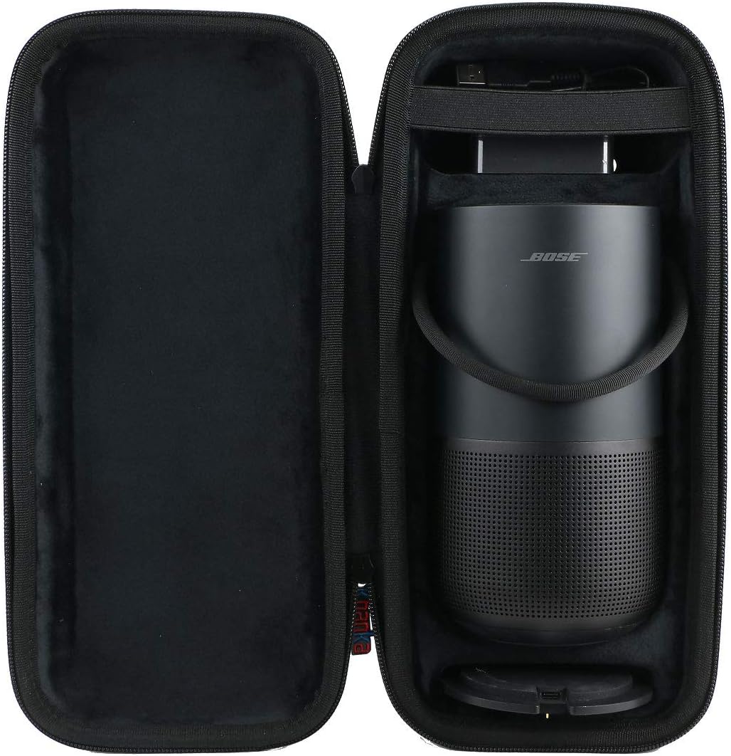 khanka Hard Case for Bose Smart Speaker Square Triple,Square Triple Black | EVA Hard Shell, Accessory Storage Pocket, Travel-Ready Portable Storage, Hand Strap Portability, Protective Case Only