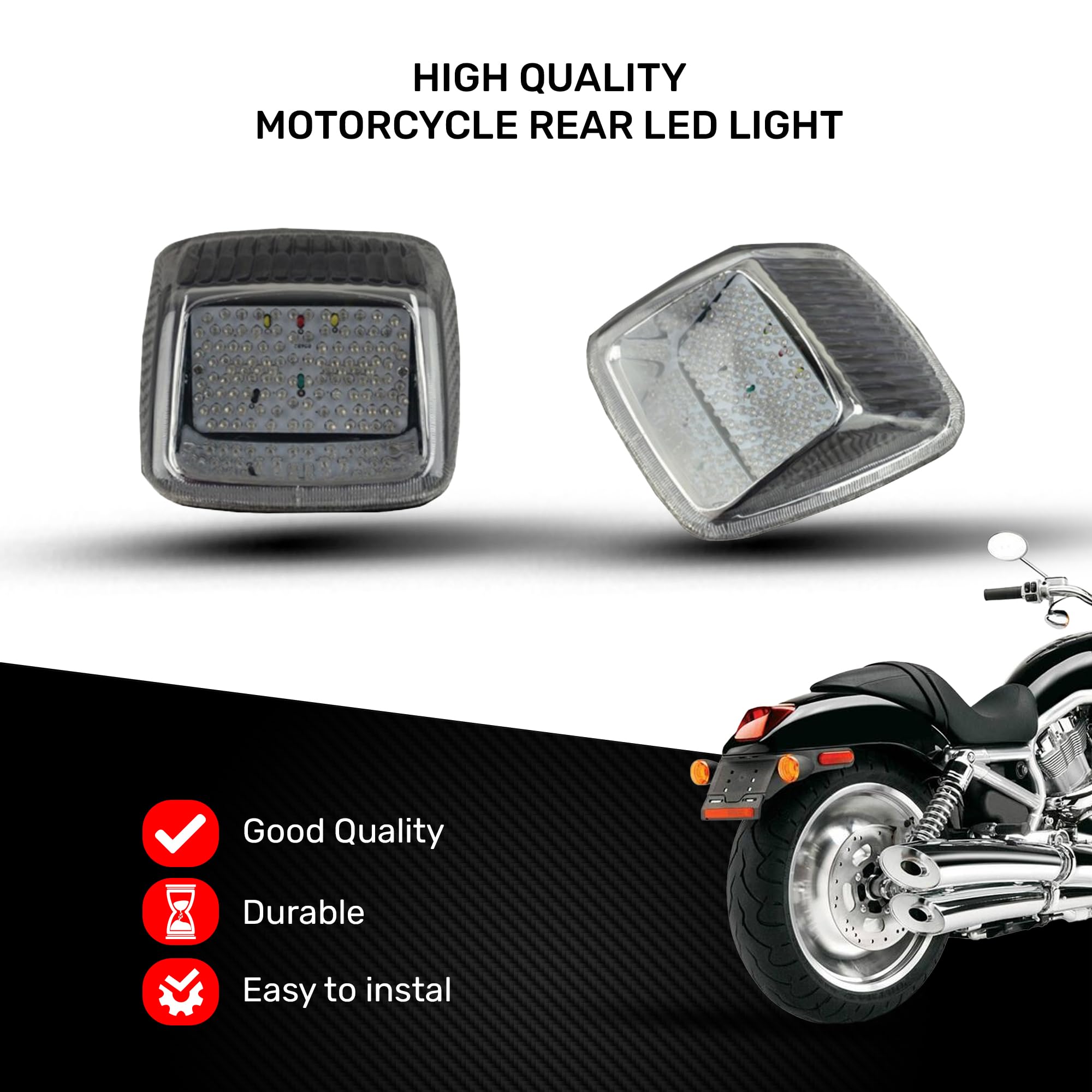 aVDB-moto Fanale Posteriore/Luce Stop LED compatibile con HARLEY DAVIDSON VROD V-ROD NIGHT ROD + Frecce Integrate (Fumè Scuro)