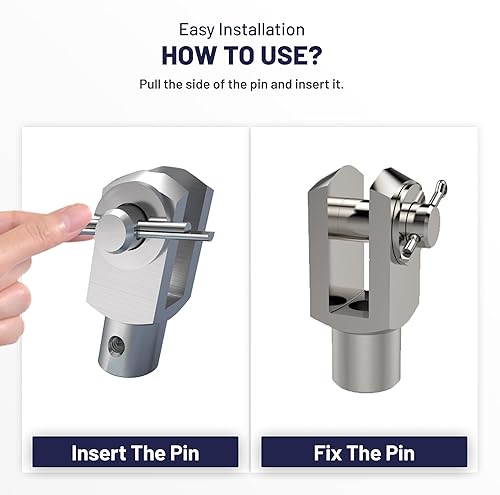Vista 13 de 50 pines R – Acero de aleación resistente y duradero – Kit surtido de pasadores de chaveta resistente en forma de R en 6 tamaños diferentes