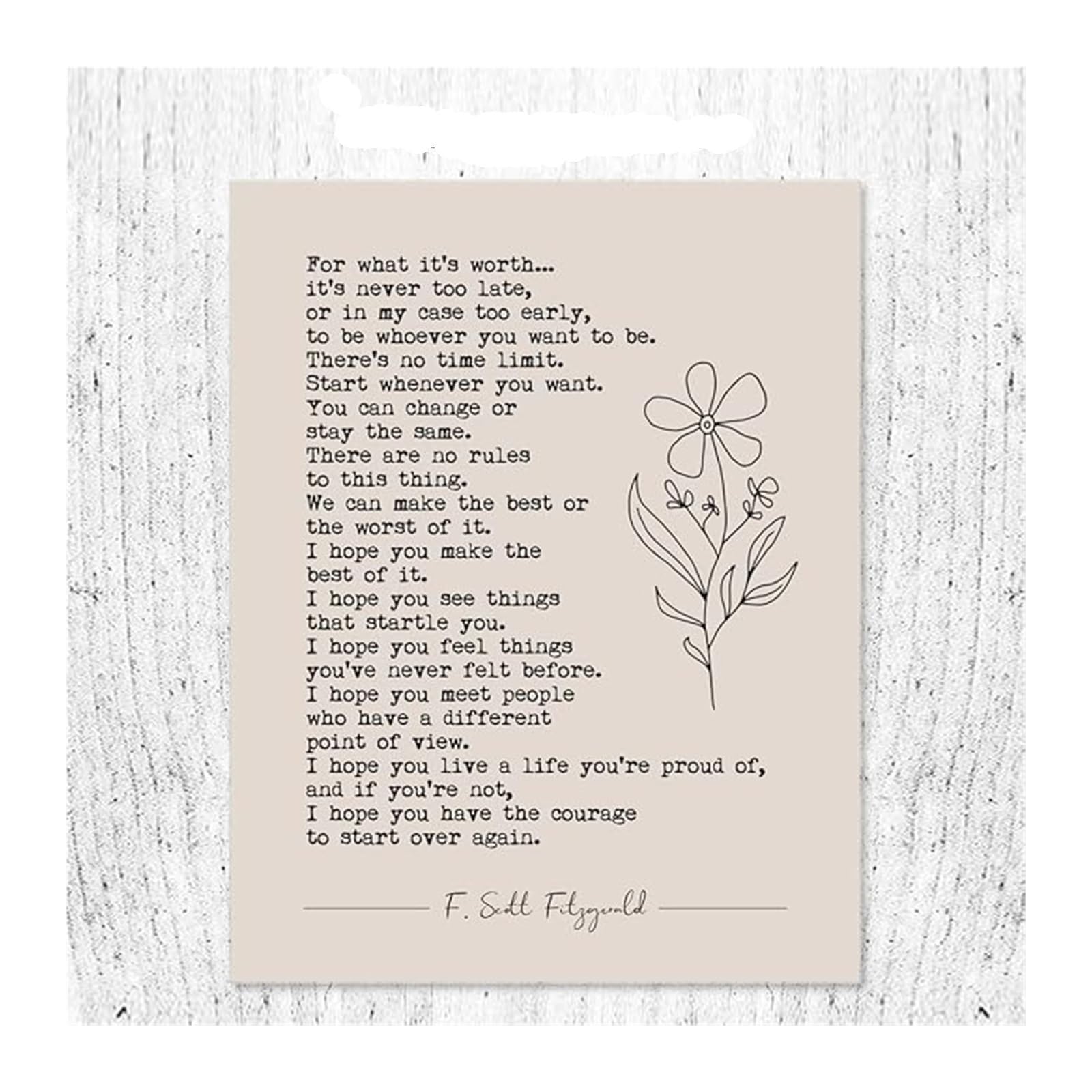 GYQYJPFZM Minimalist Literature Art Print Book Quote Wall Decor for Reading Corner Office Dorm Room(Framed,16x24inch(40x60cm))