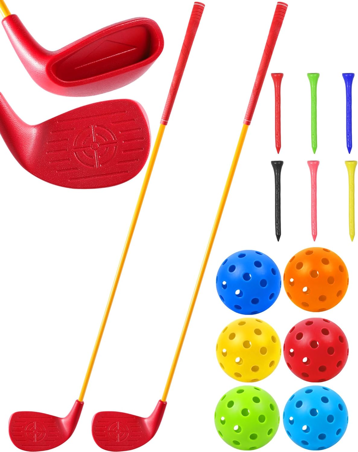 HOTWIND 2 Pack 36” Backyard Golf Game Clubs Set with Oversize Heads and Lightweight Carbon Shaft for Adults Play Outdoor Golf Yard Game in Grass Parks Yards with 6 Practice Ball and 1 Storage Bag