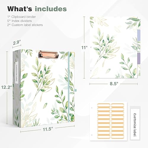 Miniatura 159 de Ospelelf Mini 3 Ring Binder, 2 Inch, Cute Pink Marble Binder for 5.5" x 8.5" with 5 Tab Dividers, File Folder Labels and Low Profile Clipboards