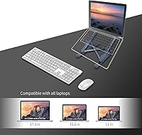 Vista 2 de Soporte ajustable de aluminio portátil para laptop, soporte plegable para computadora, elevador de computadora compatible con computadoras