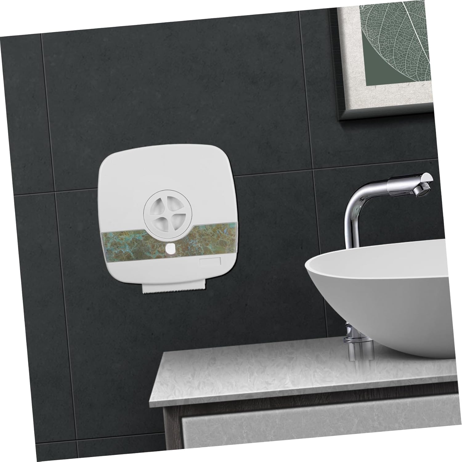 White Plastic Wall - Mounted Toilet Paper Holder with Cover, Practical Bathroom Accessory for RVs, Campers & Home Bathrooms