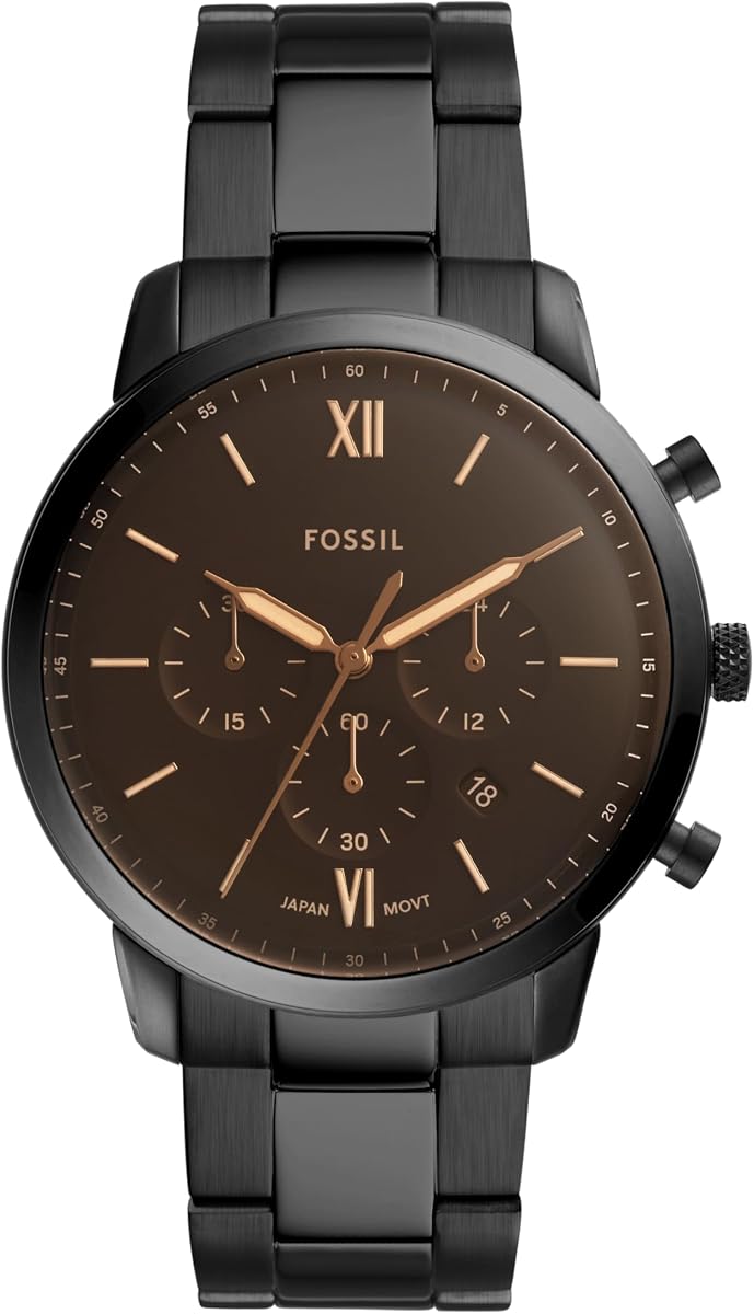 Reloj Fossil para hombre, reloj cronógrafo de acero inoxidable de cuarzo neutro para hombre