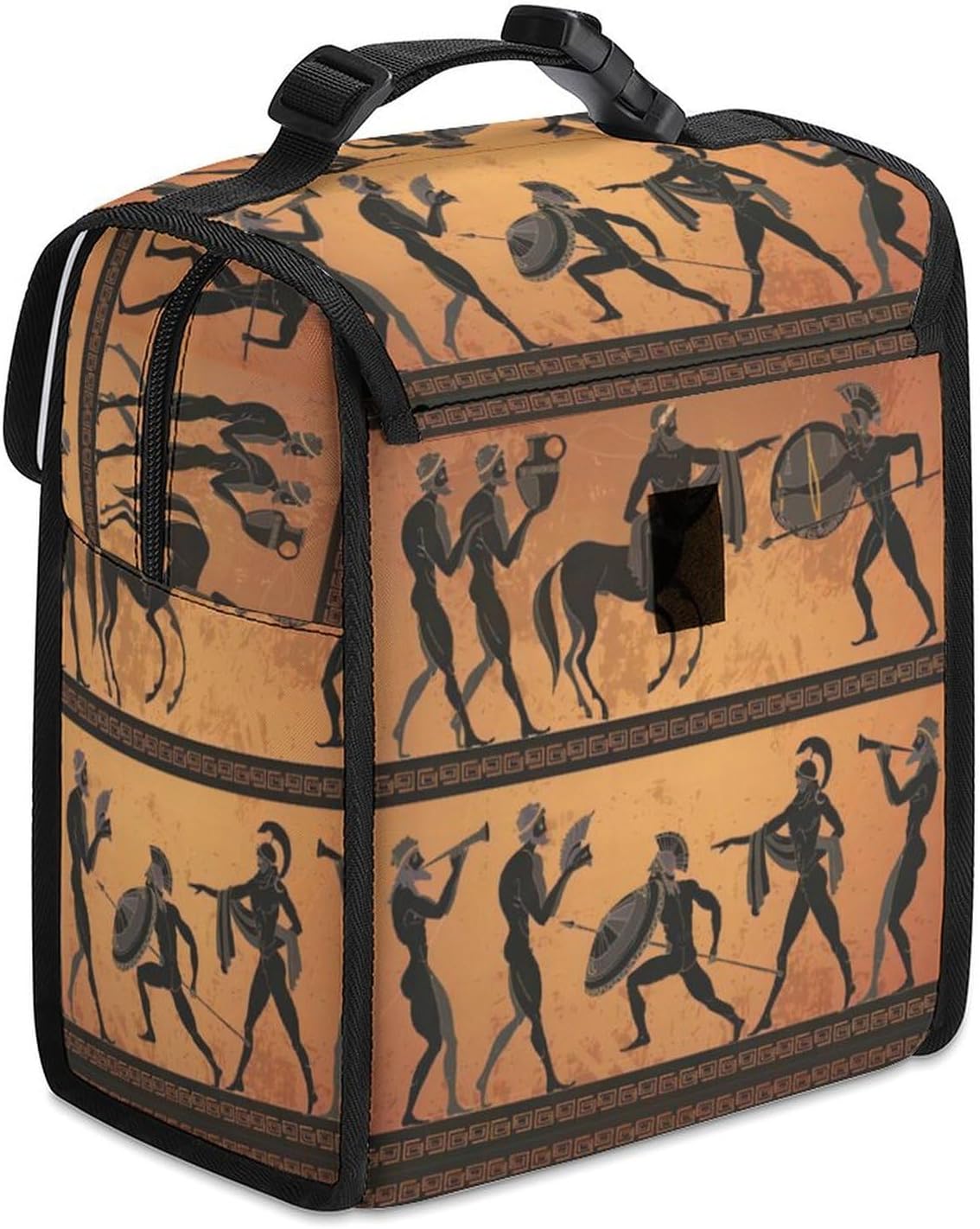 Ancient Greek Scenery Black Characte Lunch Box for Men & Women Durable Lunch Bag for Adults Reusable Small Lunchbox