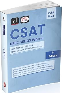 Drishti IAS Quick Book CSAT, UPSC CSE GS Paper-II, First Edition, English Medium, Useful for IAS, PCS, and Other Competiti... Price In India
