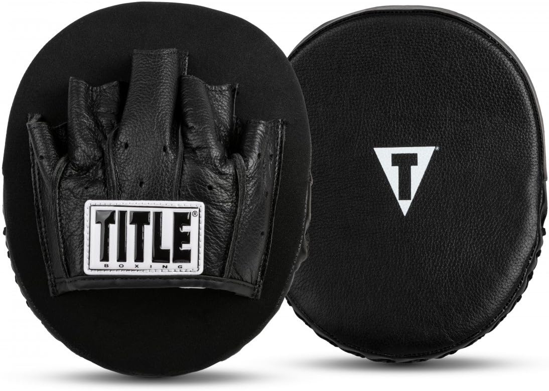 Title Boxing Punch Mitts 2.0, Black - Boxing Pads, Muay Thai Pads, MMA Equipment, Kickboxing - 6.5 * 6 * 1"
