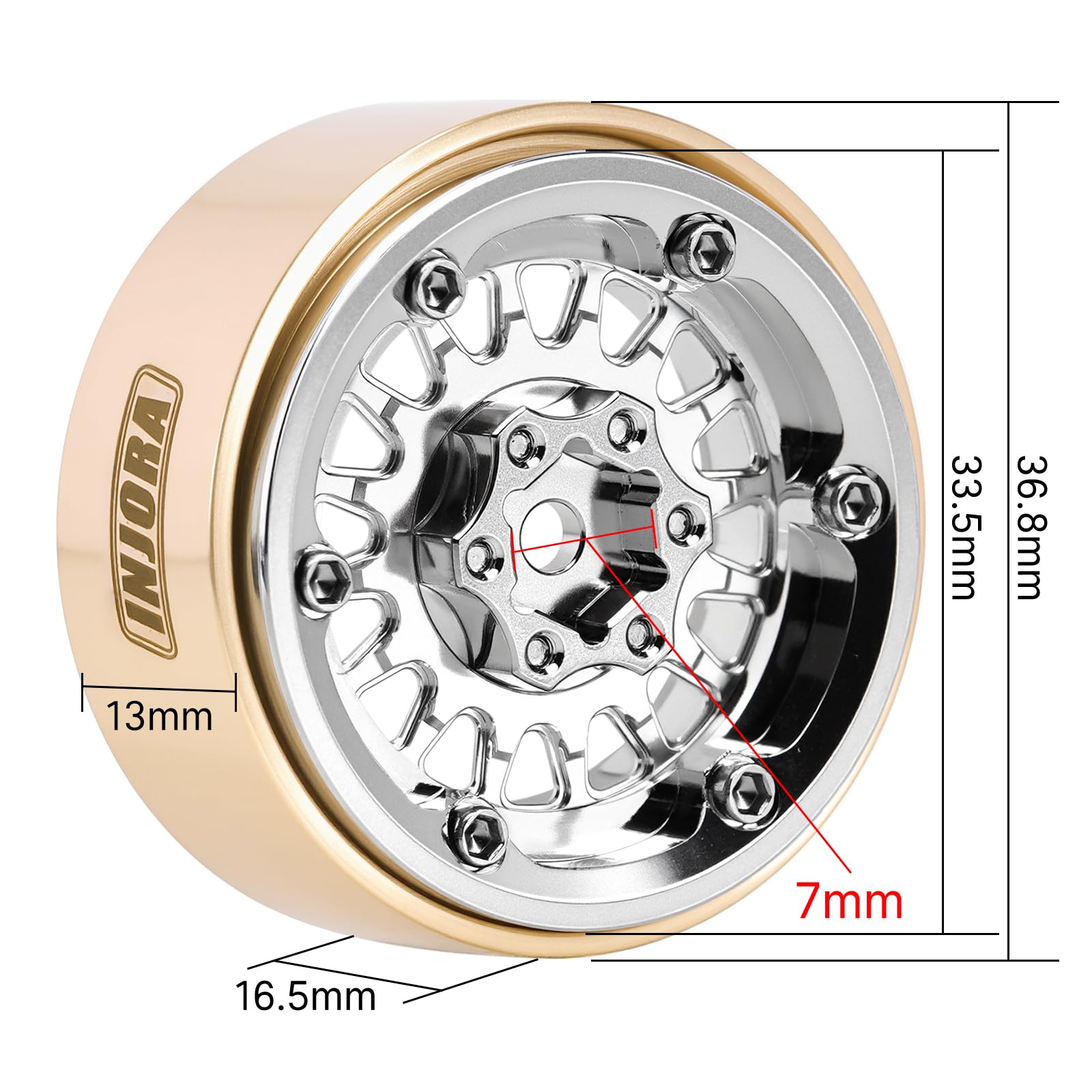 INJORA 1.3" ModuWheel -4.05mm Offset Roues pour 1/18/24 Crawler