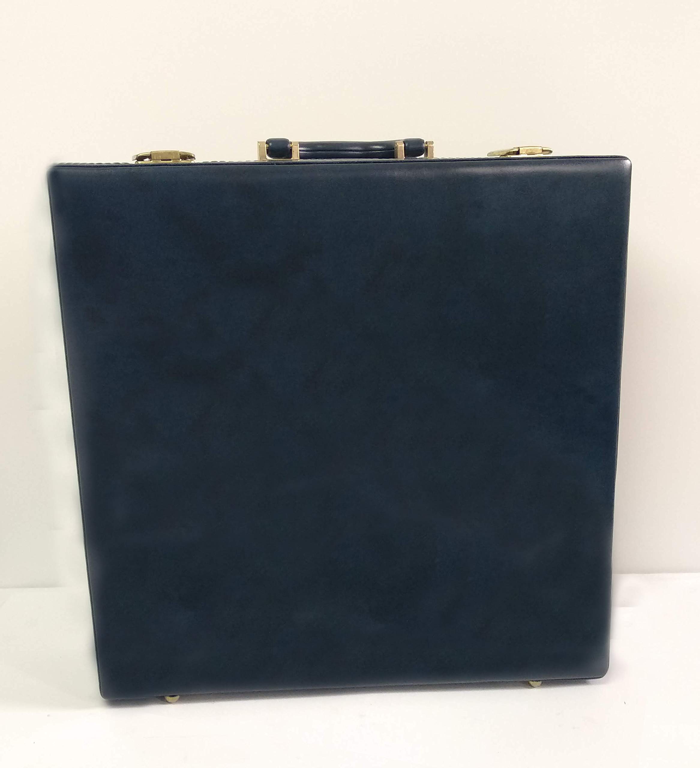 Maletín Azul Liso attaché. Rígido. 44x40x10cm. Maletín Transporte, Ejecutivo. Cierre de Llave.
