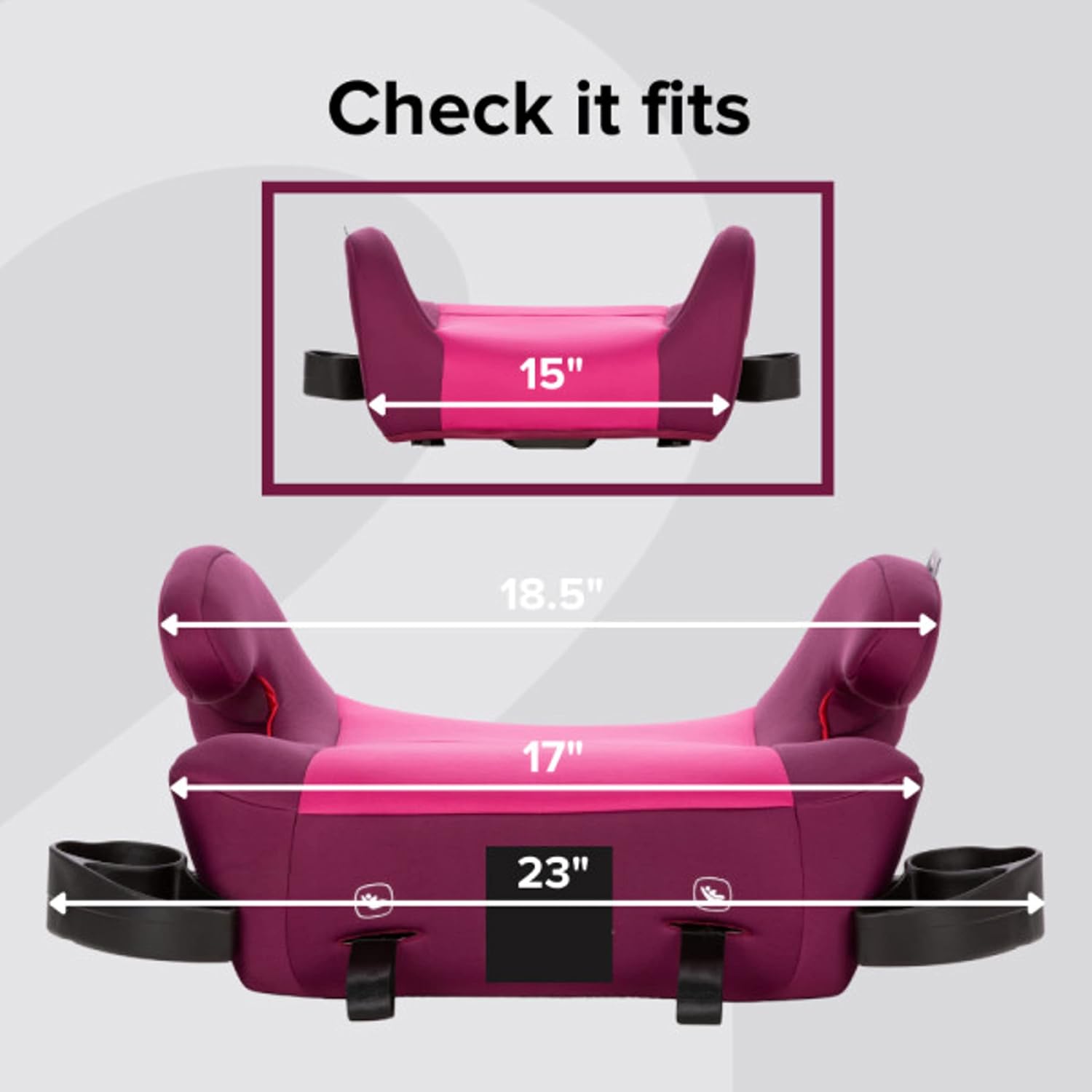 Diono Solana 2 XL Pack of 2 2022, Dual Latch Connectors, Lightweight Backless Belt-Positioning Booster Car Seat, 8 Years 1 Booster Seat, Pink