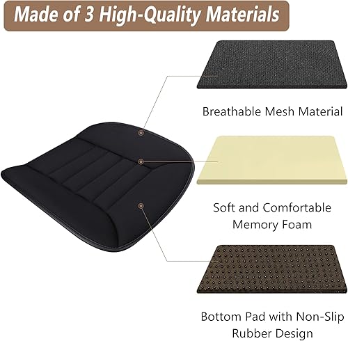 Miniatura 8 de MYFAMIREA Cojín de asiento de automóvil de 1.2 pulgadas de grosor, cómodo protector de asiento para asiento de conductor, silla de oficina, uso