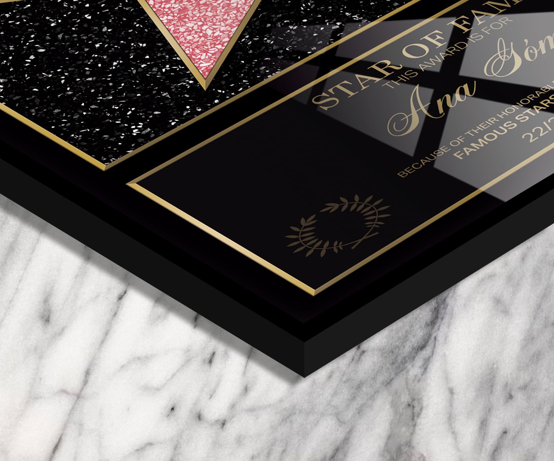 mubusi Hollywood Star of Fame (70x100 cm) - Stella Personalizzata Certificato Walk of Fame - Regali Originale - Quadro en Metacrilato