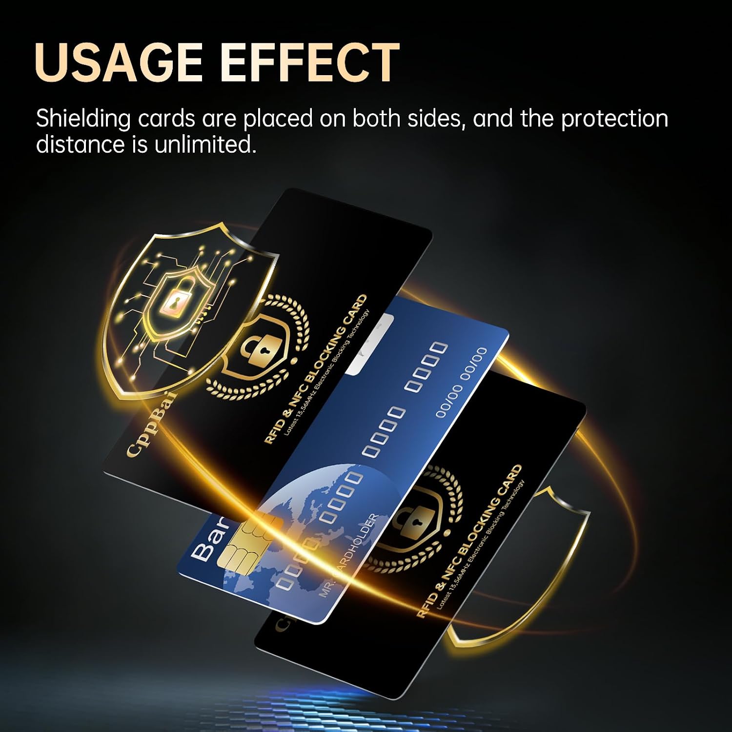 RFID Blocking Card, 6 Pack Fuss Protection for Entire Wallet Shield, Credit Card Protector NFC Bank Debit Blocker, Identity Theft Prevention for Passport Travel Security
