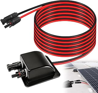 Solar Cable Roof Path, Waterproof Double Cable Grommet with 2M Solar Cable, Solar Module Cable Coupling, Roof Grommet for Motorhomes Photovoltaic RV Solar Panels Camping
