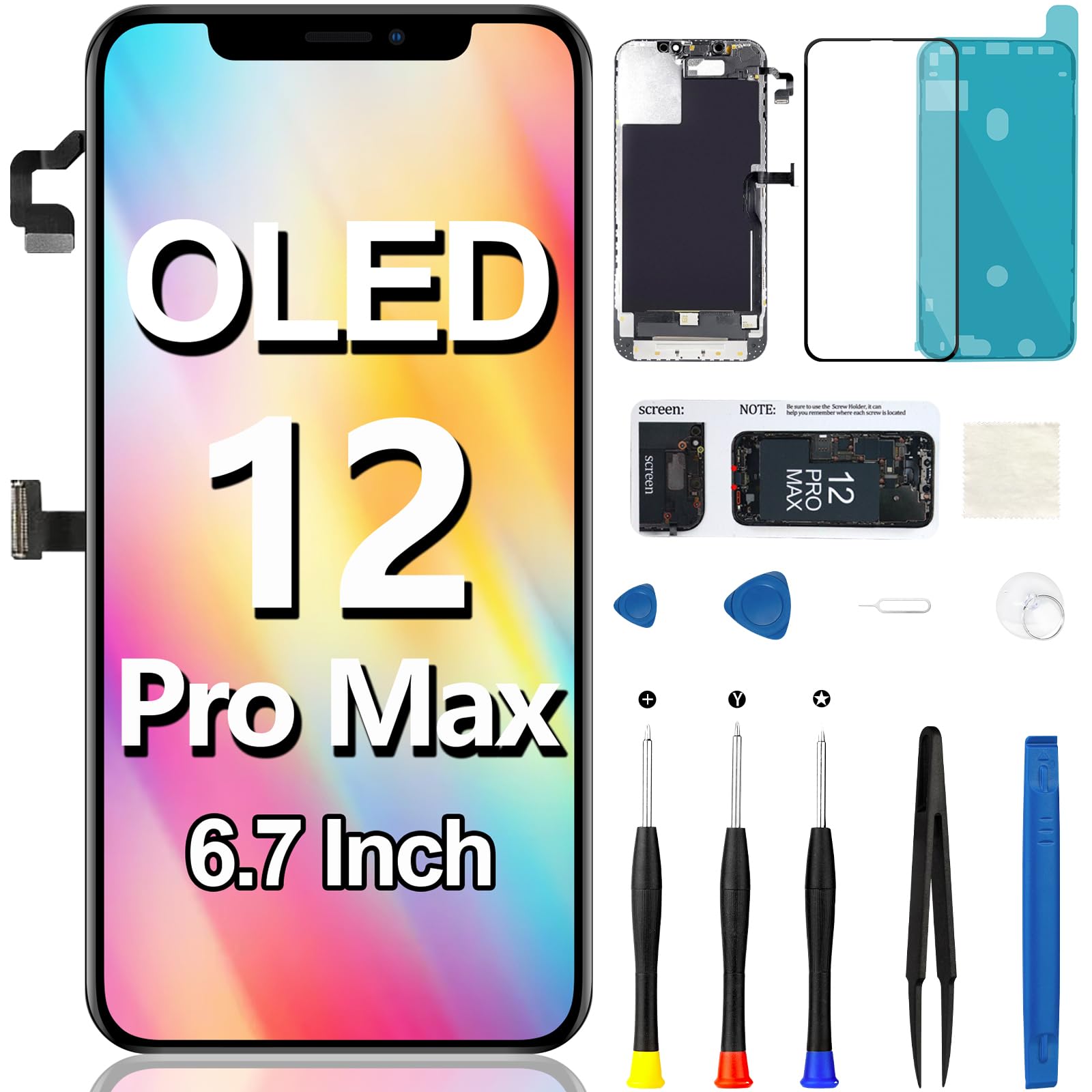 Écran tactile OLED iPhone 12 Pro Max bloc complet A2411 kit - 8