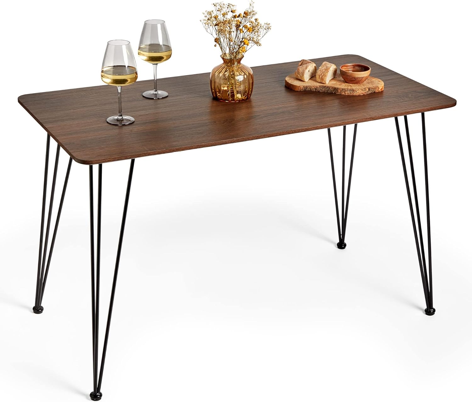 Spinningfield Dining Table 4 Seater Kitchen Table for Dining Room Rectangular Dark Wood