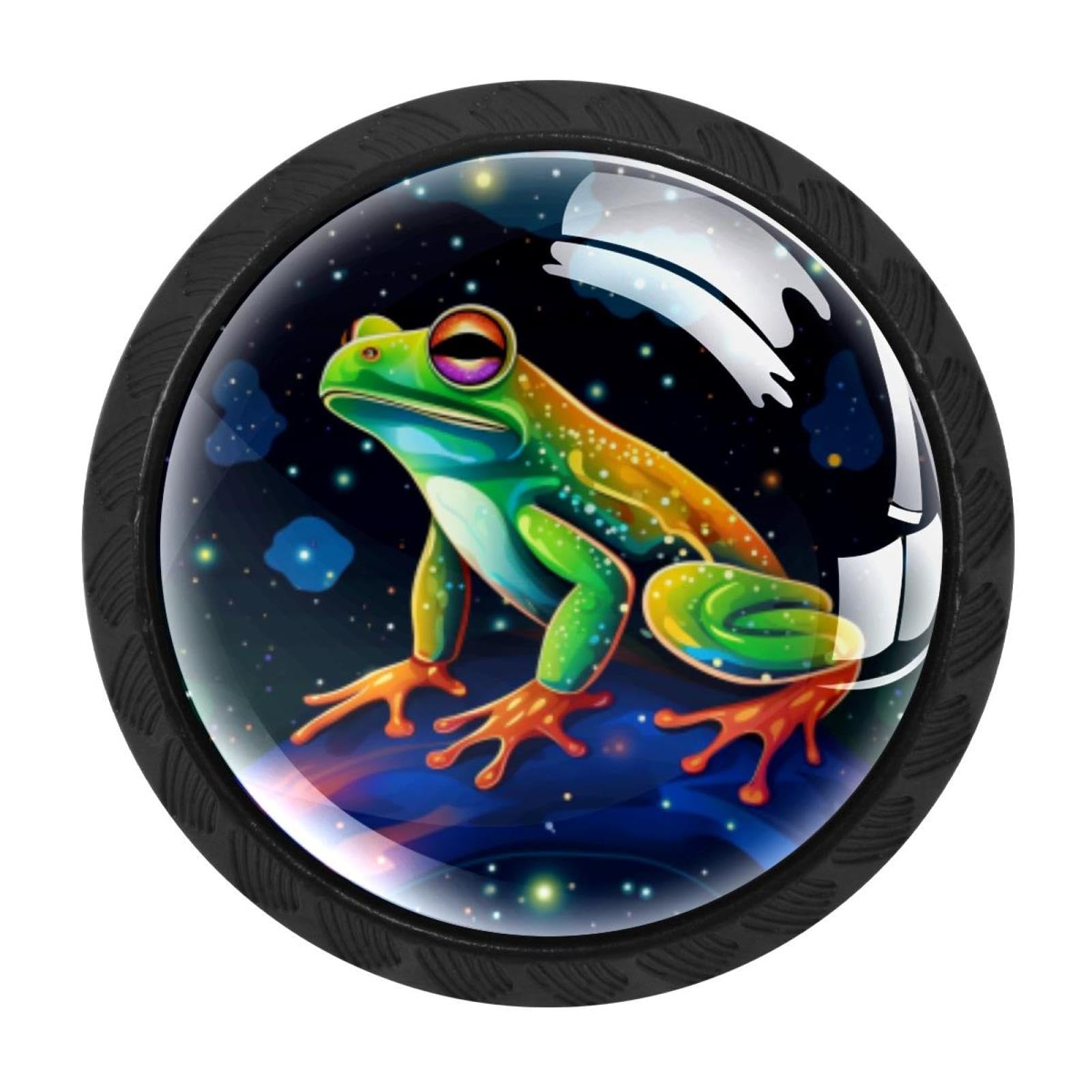 Chenzzzz Multicolored 09 4 Pack Starry Frog Kitchen Cabinet Knobs Drawer Knobs Dresser Knobs Matte Black Zinc Knobs Drawer Pulls Door Knobs Dresser Drawer Handles Knobs For Dresser Drawers