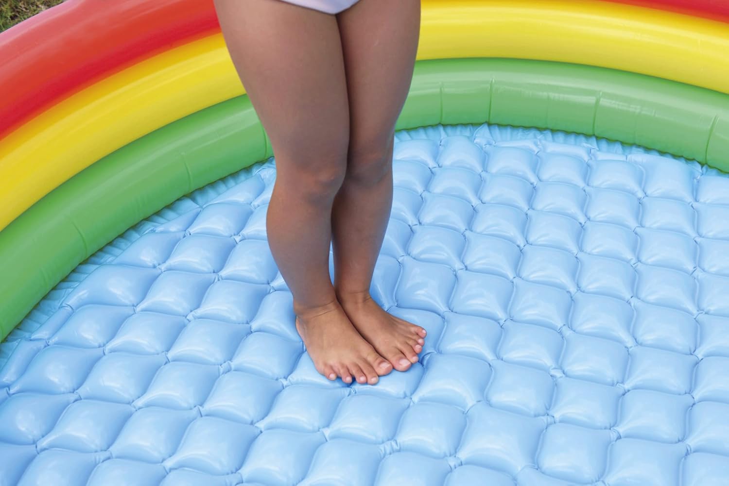 JILONG JL-687881 Colorful 3-Ring Pool, 39.4 x 39.4 x 8.7 inches (100 x 100 x 22 cm), Inflatable Bottom Air Cushion