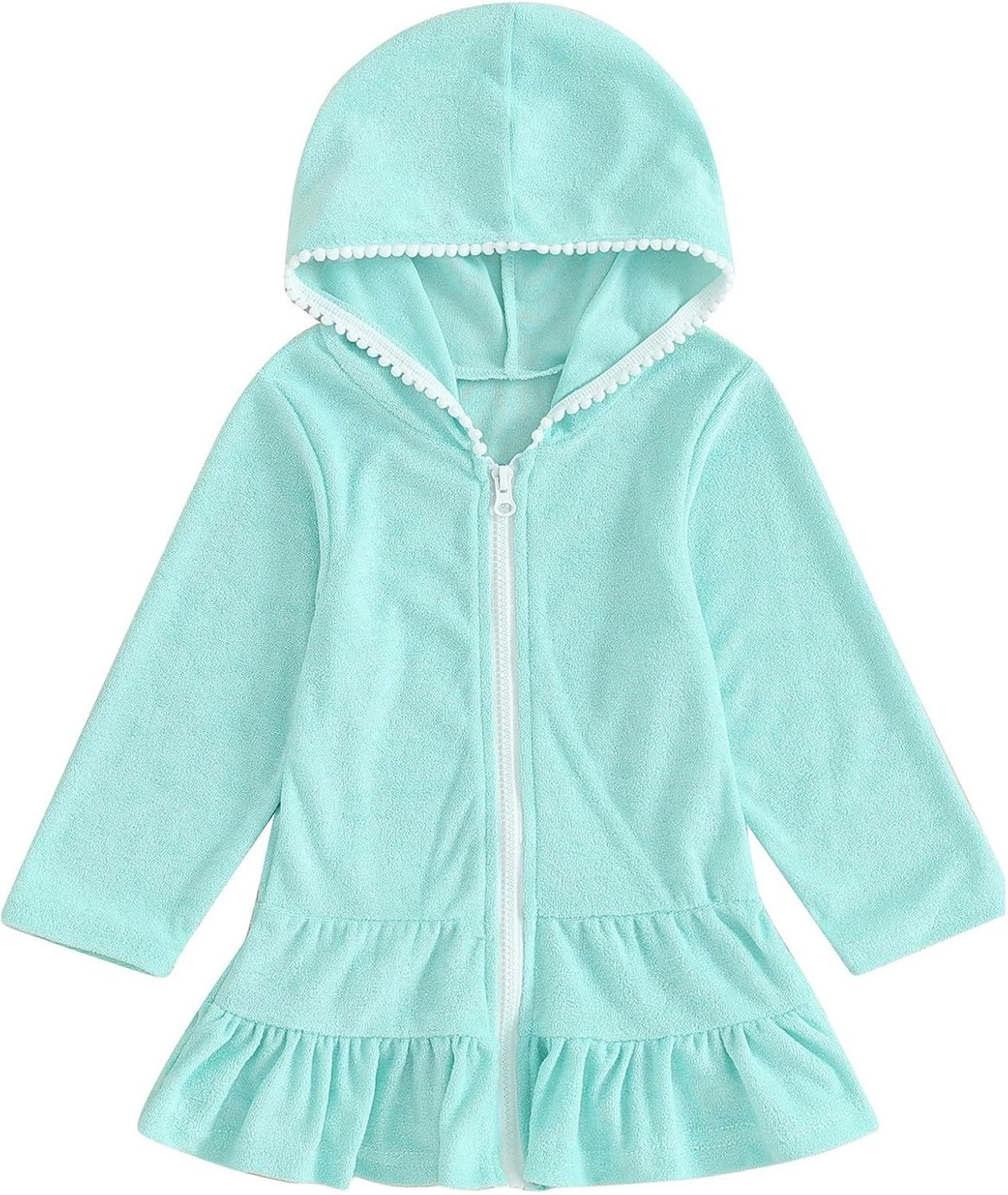 Kids Girls Swim Cover Up Swimsuit Zipper Pool Towel 𝐑obe Toddler Bathing Suit Beach Hoodie Terry Cloth Coverup Swimwear