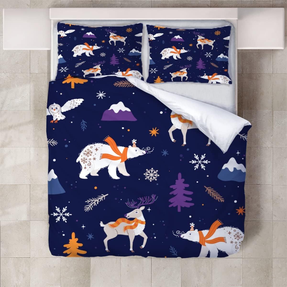 Bedding Duvet Cover 3D Cute Animals Quilt Cover Ultra Soft 3D Pattern Comforter Cover Colorful Home Decoration（78"X78"）