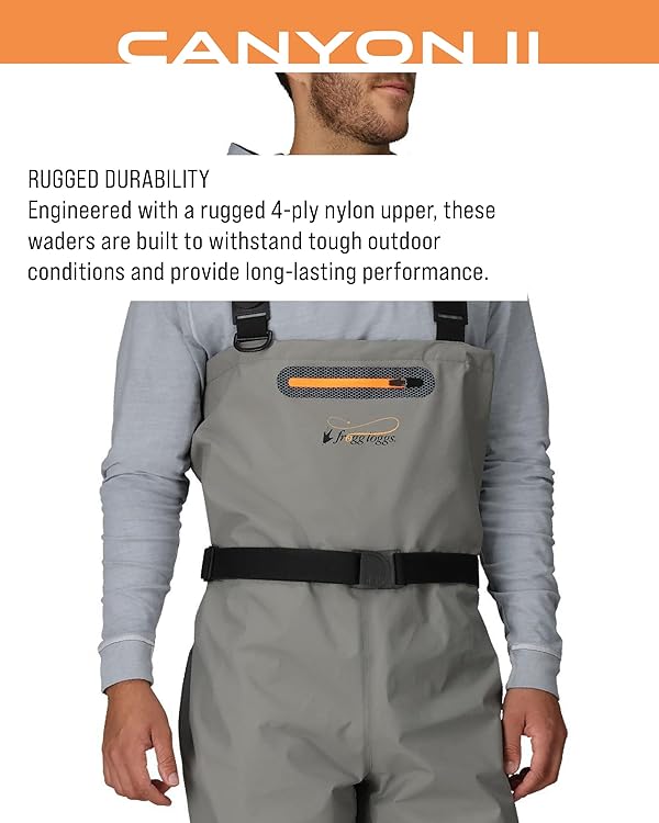 FROGG TOGGS Canyon II Breathable Waterproof Stockingfoot Fishing Chest Wader for Fishing, Gray, X-Large by FROGG TOGGS - Image 4