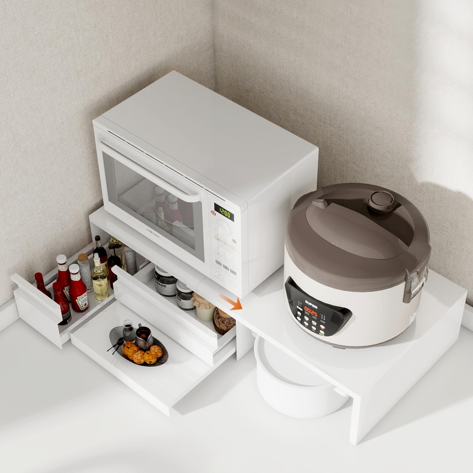 【ママ倉】家電下収納 延長されたデザイン レンジ下収納 大容量 Amazon.co.jp: ママ倉 家電下収納 延長されたデザイン レンジ下収納 大