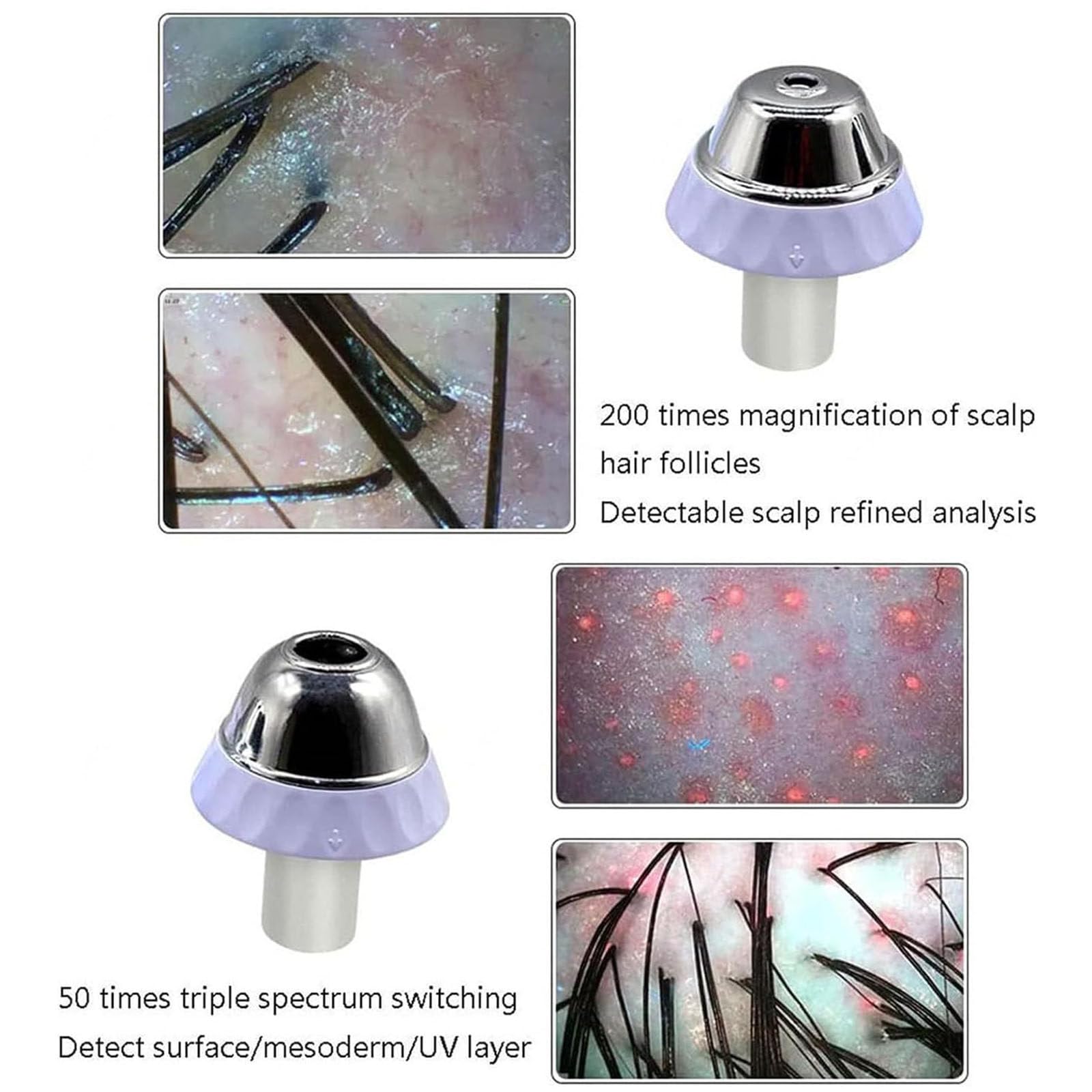 Analizzatore Capelli E Pelle Microscopio Digitale LCD 11 in Portatile per Rilevatore Cuoio Capelluto,Rilevatore di umidità Olio per Follicoli Piliferi Tester per Pigmenti Pelle