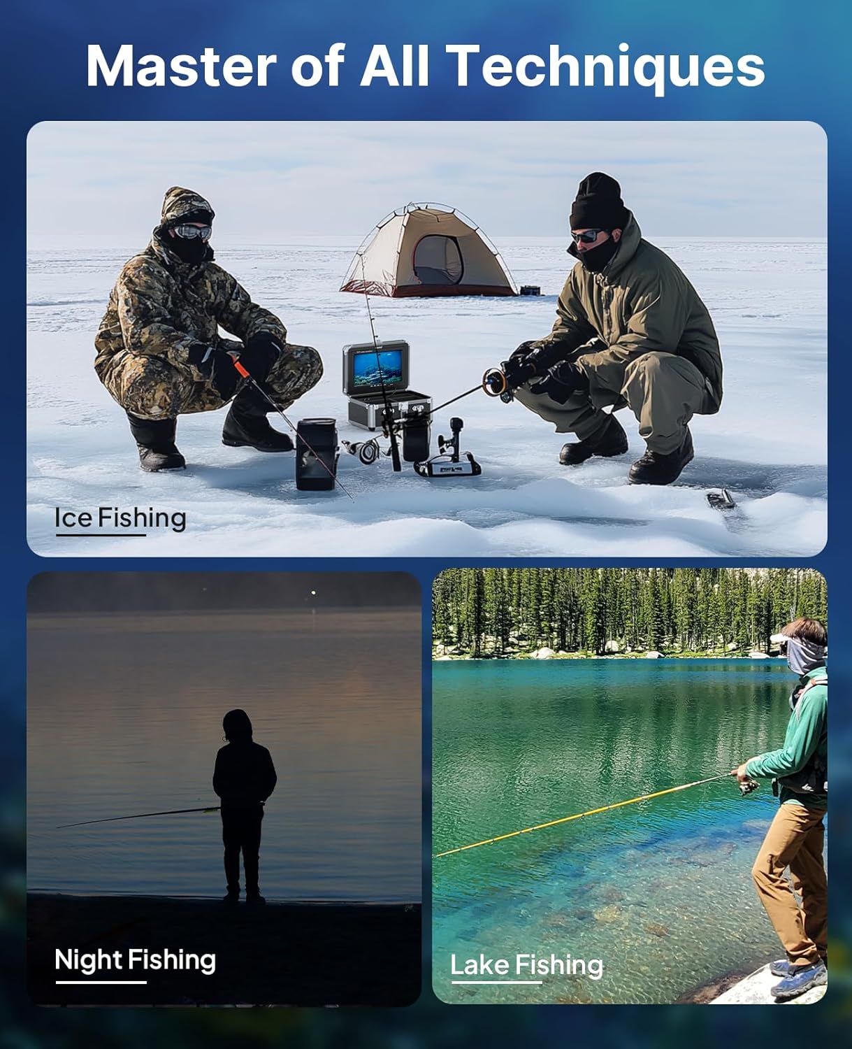 Eyoyo Underwater Fishing Camera, Ice Fishing Video Camear 1000TVL with 7 inch LCD Monitor, Waterproof Camera, 12pcs Infrared Lights Fish Finder for Ice Fishing, Lake, Boat