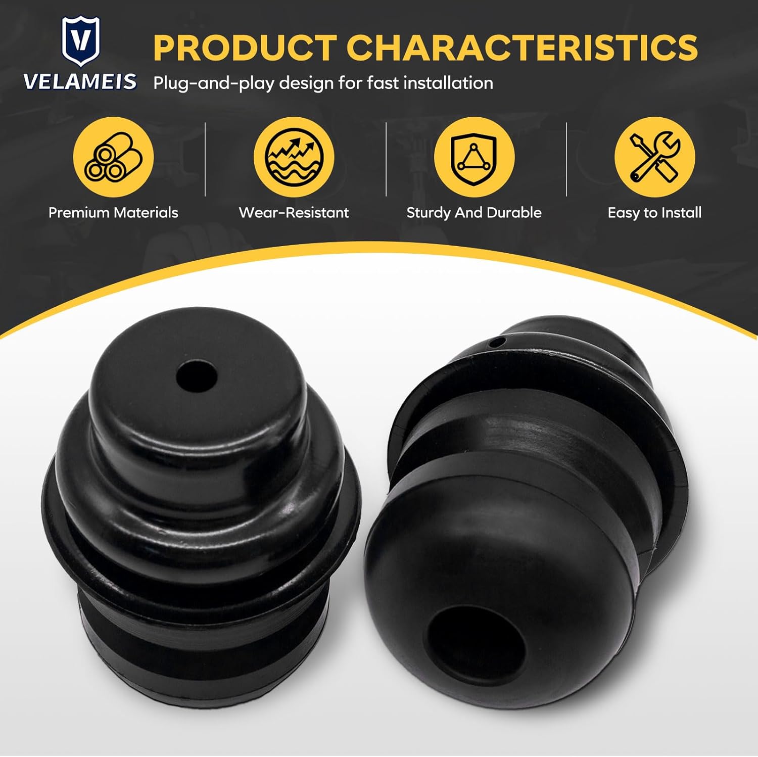 2Pcs Rear Suspension Shock Coil Spring Bumper Bump Stop Left Right Fits Honda Pilot 2003 2004 2005-2008 52722-S9V-A04 52722S9VA04 Driver Passenger Side