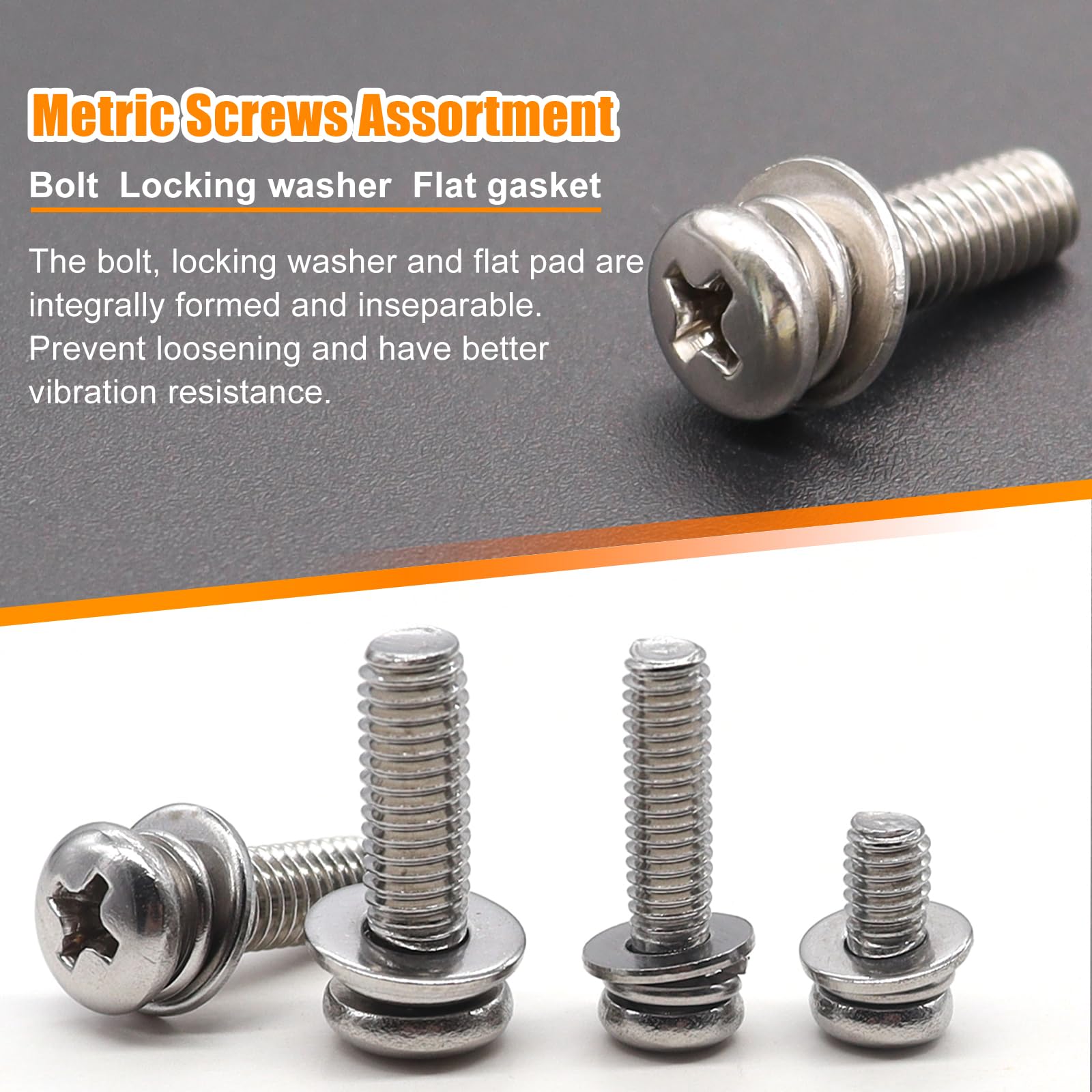 Stainless Steel Nut & Bolt Assortment Kit - 500 Pcs -4 Stainless Steel Nut & Bolt Assortment Kit - 500 Pcs -4