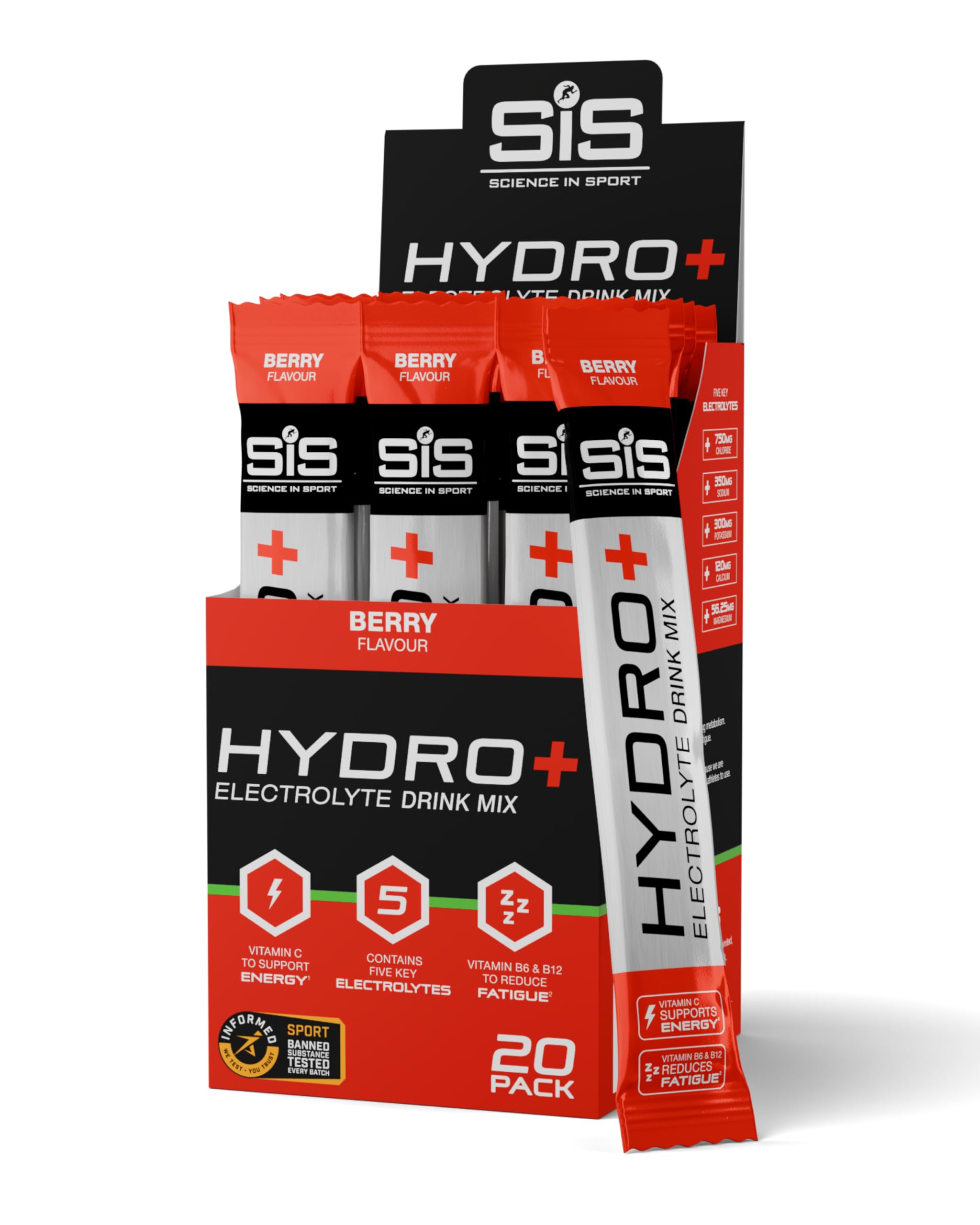 Sis  Pink Hydro+ Electrolyte Drink Mix - ( 20 X 4.5G Sti in Size Pack of 20, Sports Direct