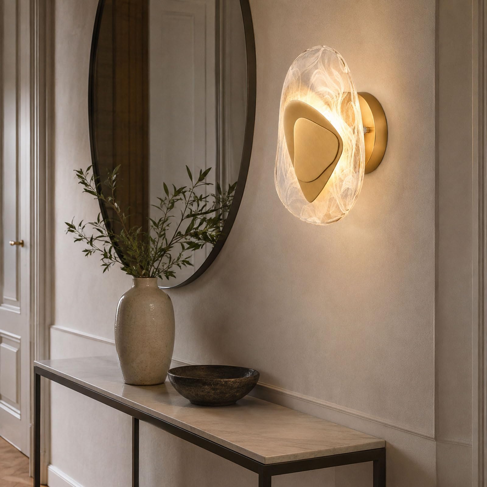 Lampada da Parete in Vetro,LED 6W,Irregolare Artistico Applique